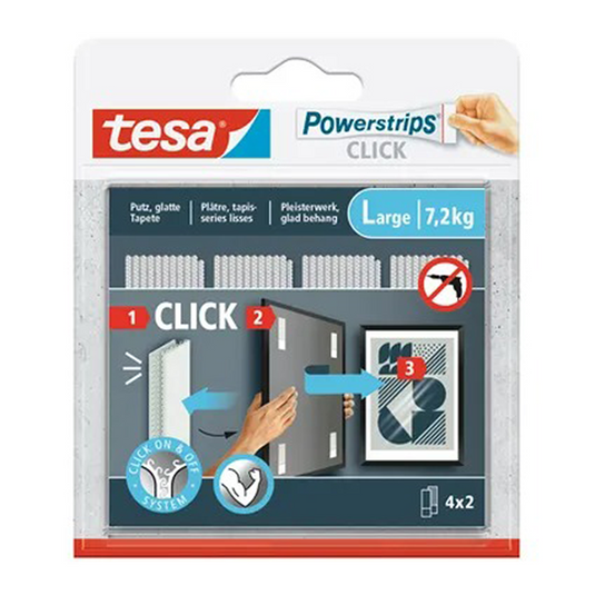 Tesa 1074180 - powerstrips click 4x2 l | 5 stuks