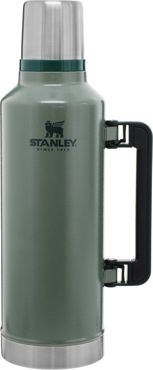 Stanley classic legendary thermosfles 2.3l - houdt 45 uur warm, 2 dagen koud - lekvrij - vaatwasserbestendig - bpa-vrij - voor koffie, thee en meer - roestvrijstalen thermoskan - hammertone green