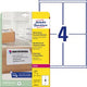 Adresetiketten avery wit 100 stuks weerbestendig