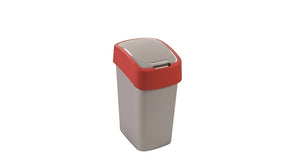 Curver afvalcontainer, zilver rood