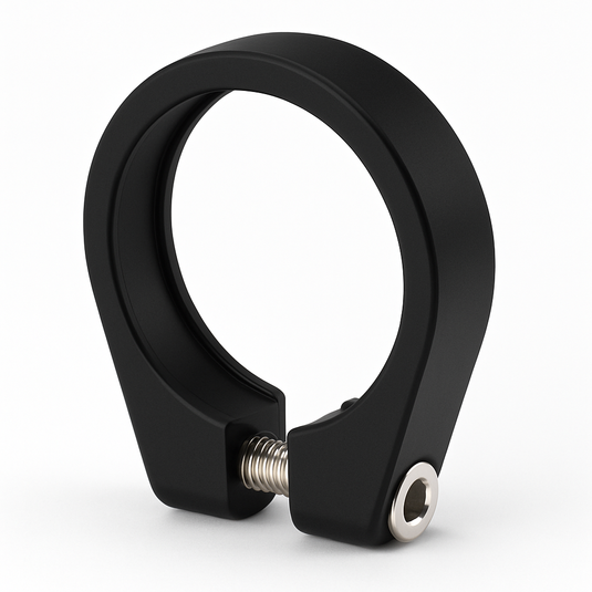 Zadelpenklem ø31.8 aluminium met inbusbout - zwart