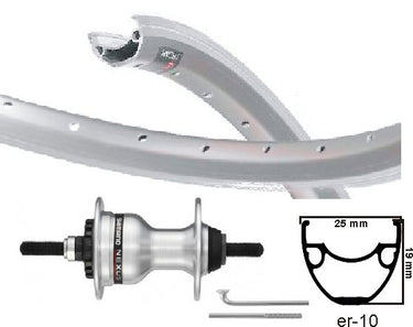 Kgs voorwiel 28 inch (622) mach-1 er-10 velg zilver rollerbrake vaste as
