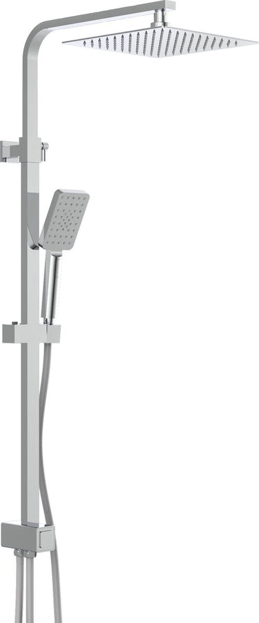 Schütte silver rain douchesysteem - regendouche - met push-button omsteller - rail van 80 tot 120 cm uittrekbaar - chroom