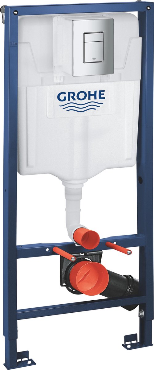 Grohe rapid sl 3-in-1 set voor hangende wc - met wandbevestigingsset - incl. chromen skate cosmopolitan bedieningsplaat