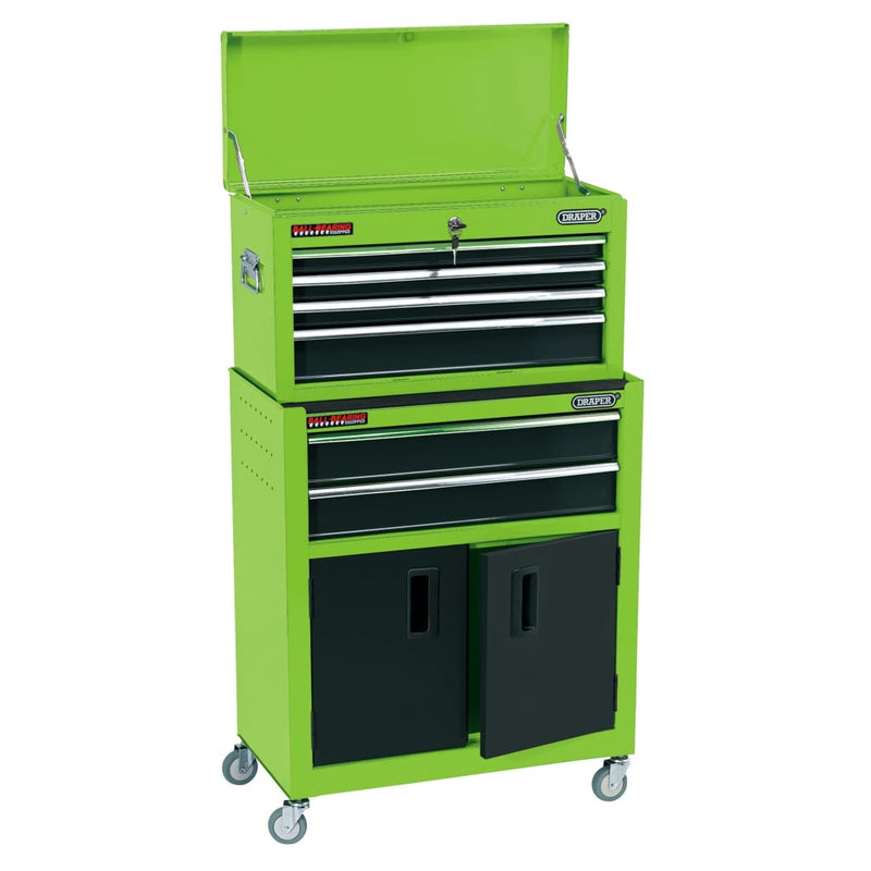 Load image into Gallery viewer, Draper Tools Draper Tools Rolkast met gereedschapskist 61,6x33x99,8 cm groen
