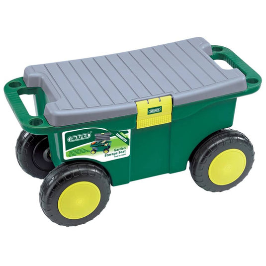 Draper tools tuingereedschapswagen en kruk groen 56x27,2x30,4 cm 60852