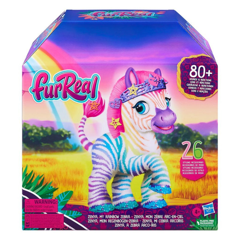 Load image into Gallery viewer, FurReal Friends FurReal Zenya My Rainbow Zebra + Geluid en Accessoires
