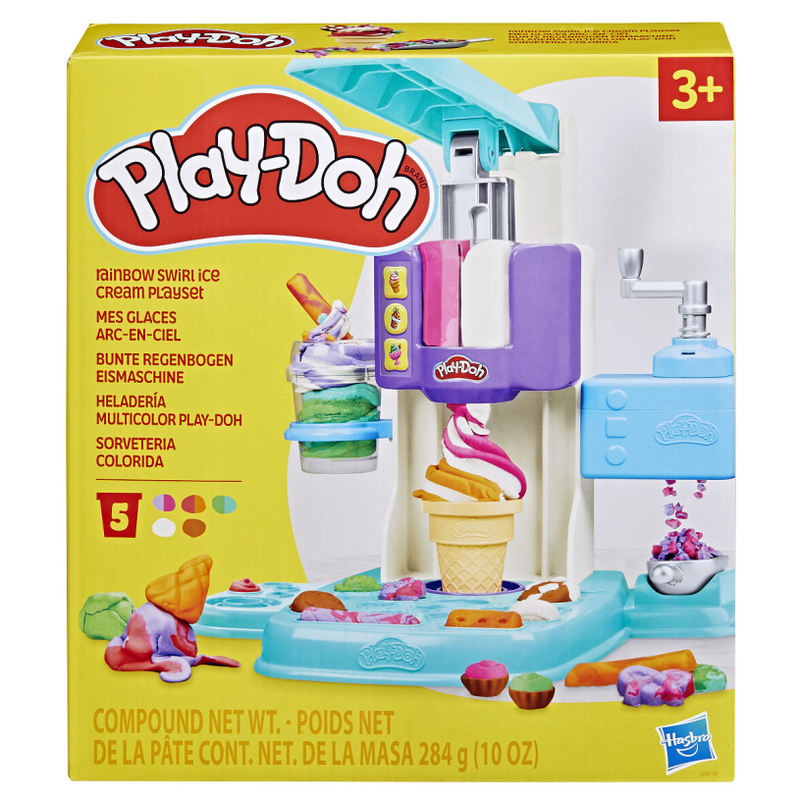 Afbeelding laden in galerijviewer, Play-doh regenboog softijs speelset - 5 kleipotjes
