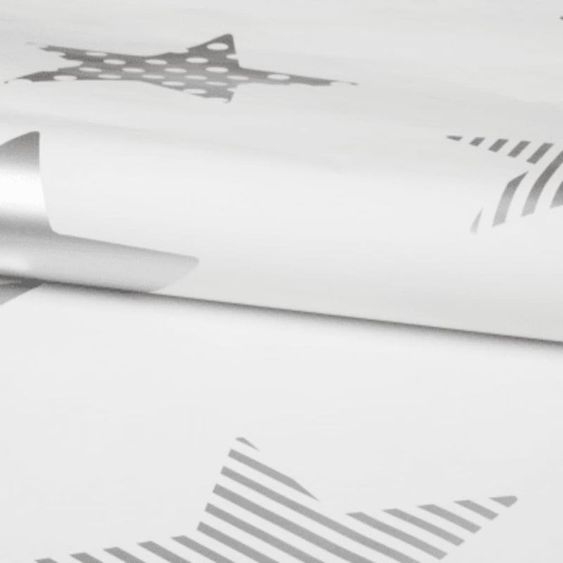 Load image into Gallery viewer, Noordwand behang kids @ home superstar zilverkleurig en wit
