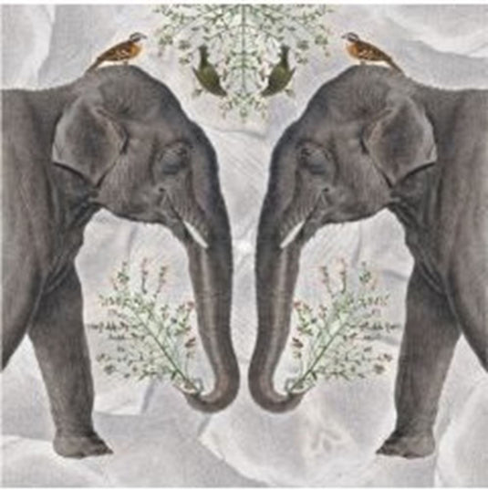 Kaart+envelop indian olifant. 16x16 cm | 6 stuks