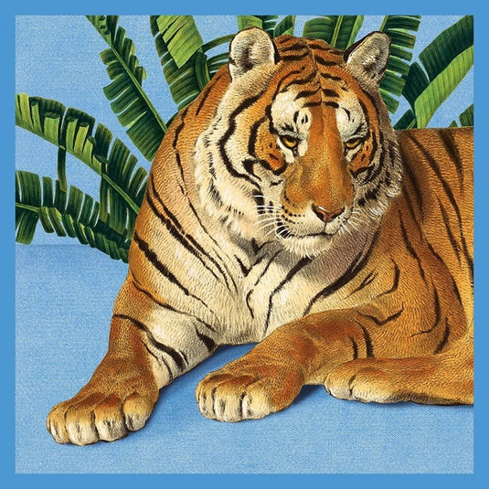Kaart+envelop tijger. 16x16 cm