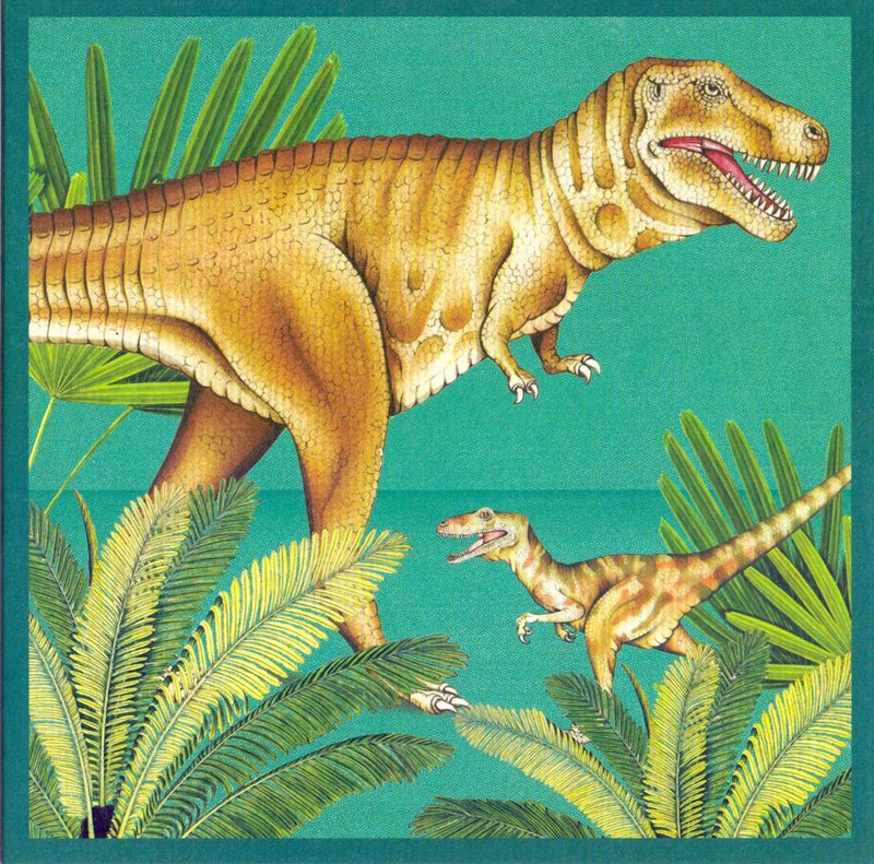 Laden Sie das Bild in Galerie -Viewer, Kaart+envelop tyrannosaurus. 16x16 cm
