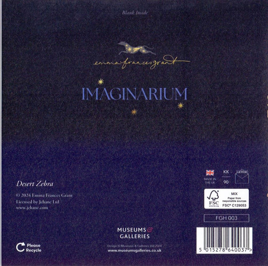 Kaart+. woe zebra. imaginarium. 16x16 cm