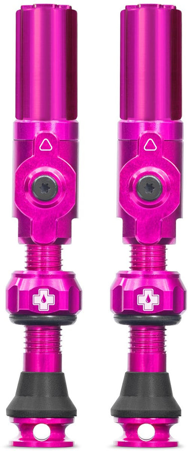 Muc-off tubeless ventiel big bore hybrid medium pink auto schräder ventiel 35mm