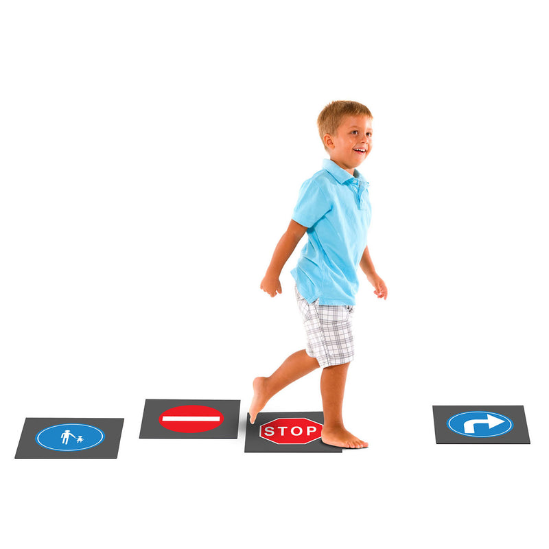Load image into Gallery viewer, Achoka verkeersborden tegels speelkleed, 15st.
