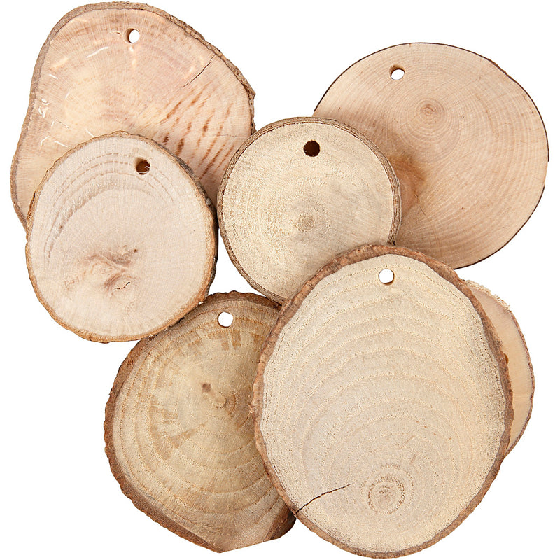 Load image into Gallery viewer, Https: www.cchobby.nl houten-schijven-met-gat-d-40-70-mm-gatgrootte-4-mm-dikte-5-mm-ca-250-gr-25-stuk-1-doos
