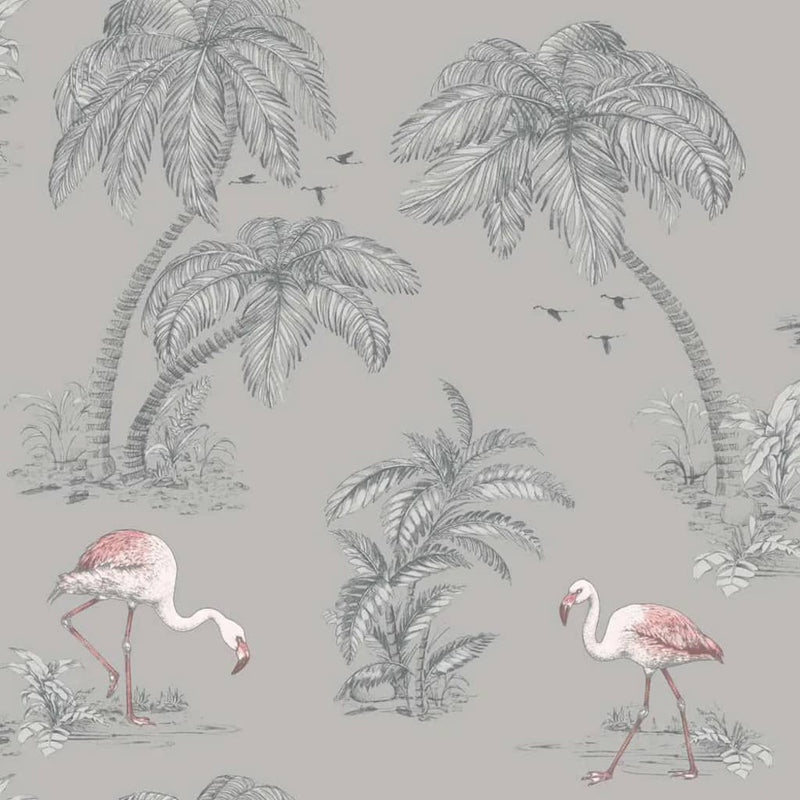 Load image into Gallery viewer, Dutch wallcoverings dutch wallcoverings behang flamingo grijs

