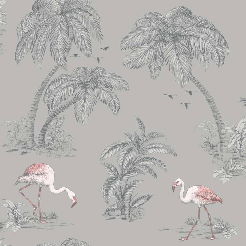 Load image into Gallery viewer, Dutch wallcoverings dutch wallcoverings behang flamingo grijs
