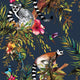 Dutch wallcoverings behang aap petrolblauw