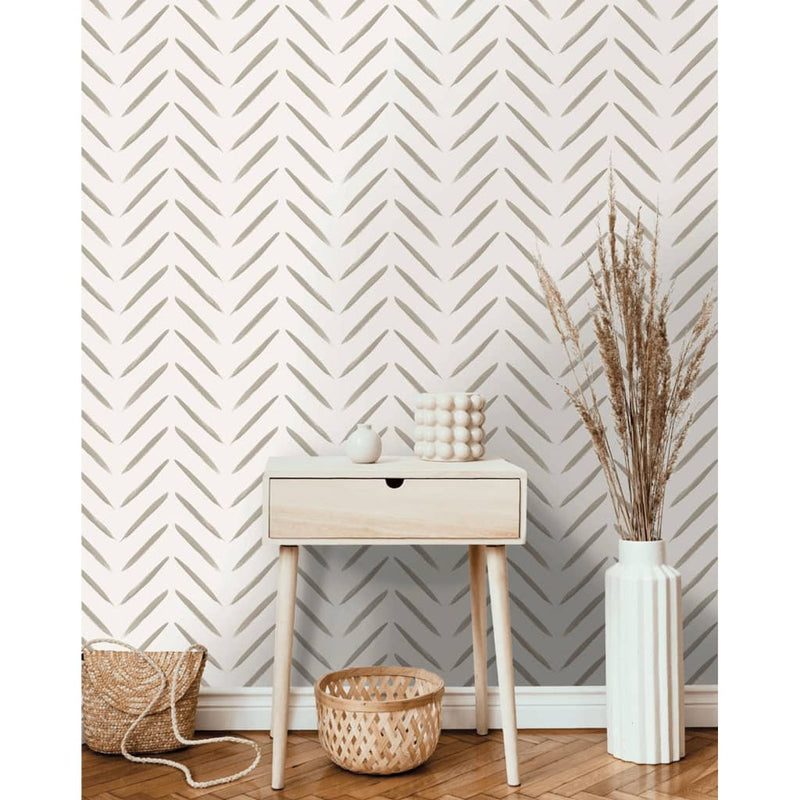 Load image into Gallery viewer, Dutch wallcoverings dutch wallcoverings behang chevron taupe

