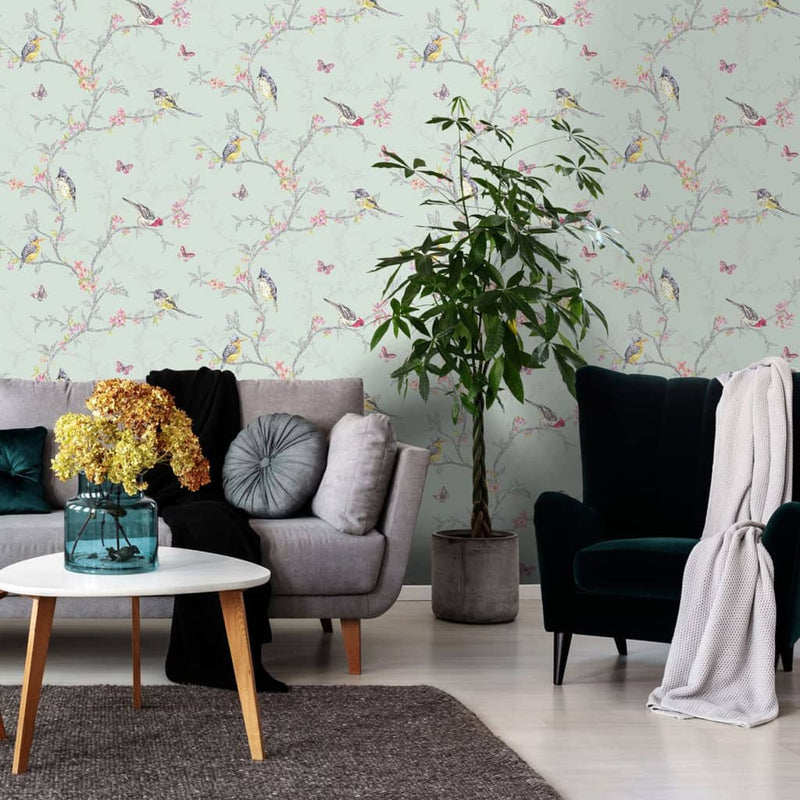Load image into Gallery viewer, Dutch wallcoverings behang phoebe mintkleurig
