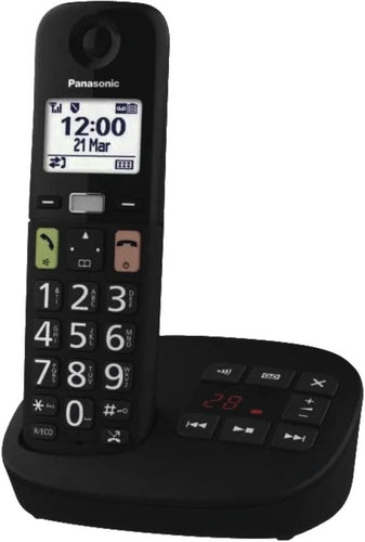 Panasonic kx-tgu130exb telefoon single dect senioren telefoon met grote toetsen
