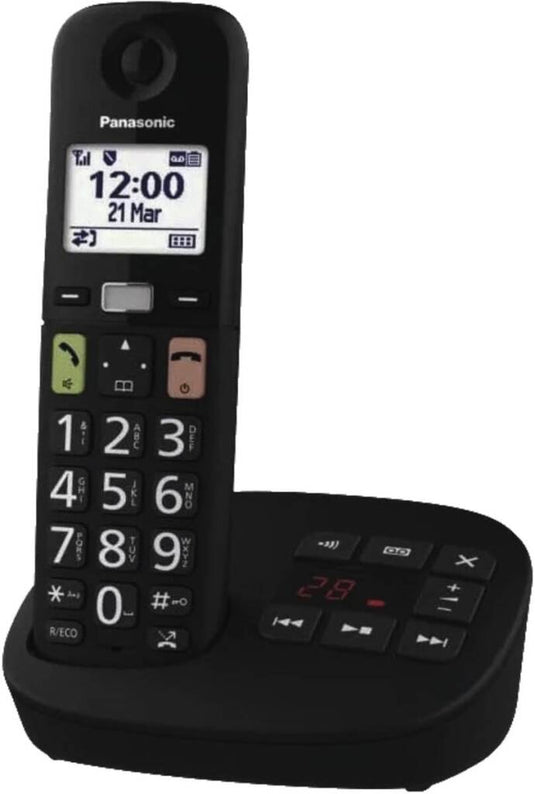 Panasonic kx-tgu130exb telefoon single dect senioren telefoon met grote toetsen