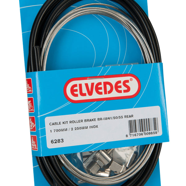 Rollerbrake kabelkit Elvedes BR-IM41 50 53 1700mm 2250mm RVS - zwart (op kaart)