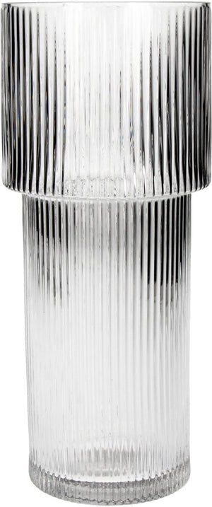 Hd collection vaas stripe glas 10.5x10.5x24.5cm
