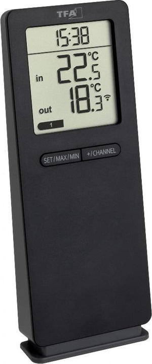 Tfa dostmann funk-thermometer logoneo 30.3071.01 draadloze thermometer digitaal zwart