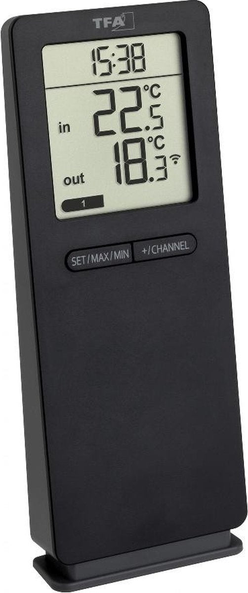 Tfa dostmann funk-thermometer logoneo 30.3071.01 draadloze thermometer digitaal zwart