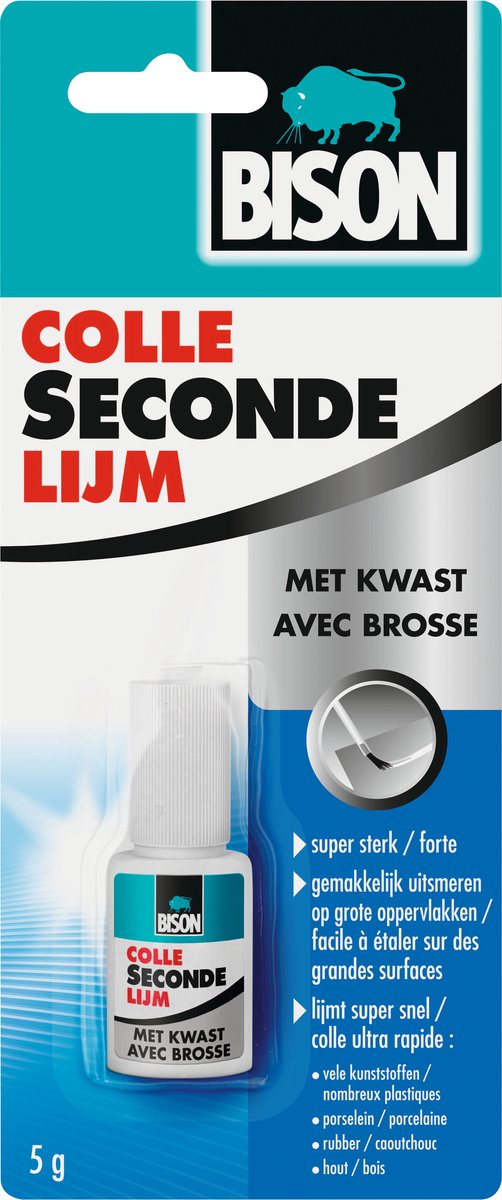 Baten trading company bison secondelijm met kwast 5 gr. (blister)