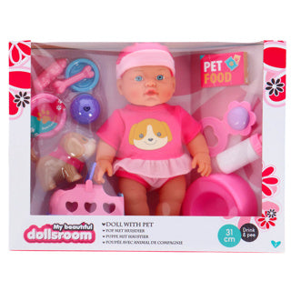 Load image into Gallery viewer, My beautiful dolls room pop 31cm drink en plas 11 accessoires 2 assorti
