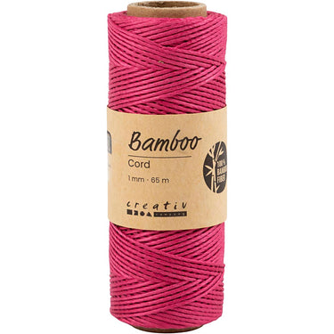 Creativ company https: www.cchobby.nl bamboekoord-dikte-1-mm-donkerroze-65-m-1-rol