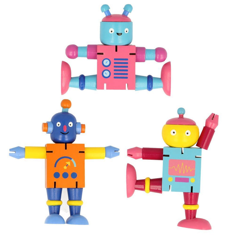 Afbeelding laden in galerijviewer, Flexi houten robots.fsc. 12 stuks. 3+
