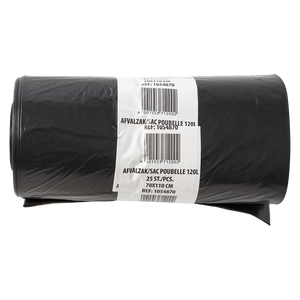 1054870 - afvalzak 120 liter, zwart ldpe25 st per rol | 10 stuks