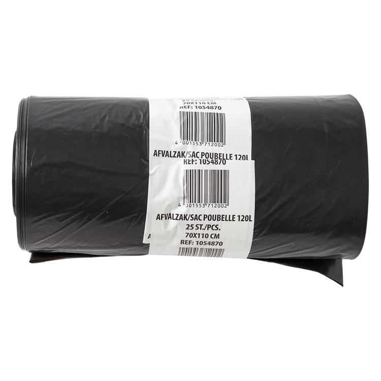 Chargez l'image dans la visionneuse de la galerie, 1054870 - afvalzak 120 liter, zwart ldpe25 st per rol | 10 stuks
