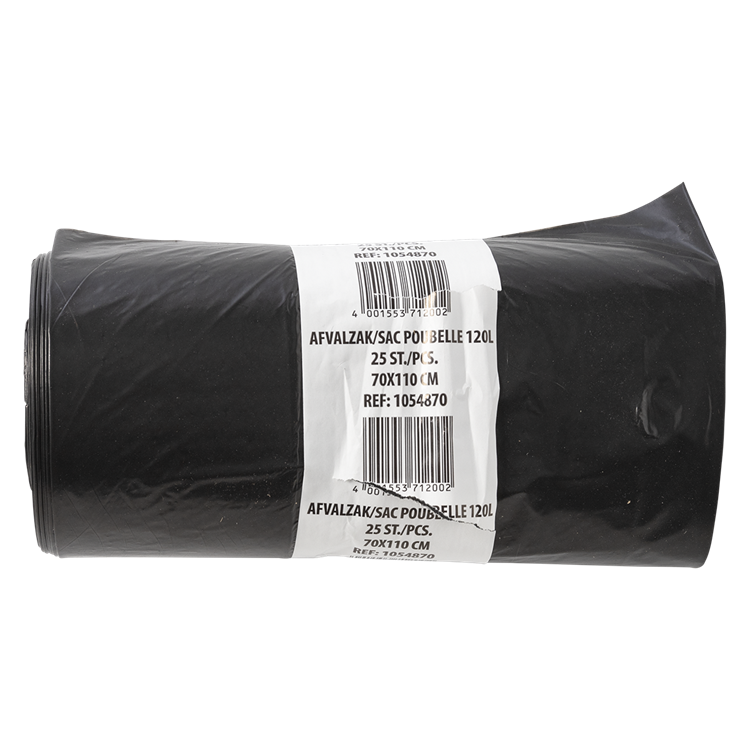 Chargez l'image dans la visionneuse de la galerie, 1054870 - afvalzak 120 liter, zwart ldpe25 st per rol | 10 stuks
