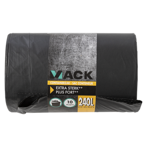 1054871 - containerzak 240 liter zwart ldpe, 10 st per rol | 10 stuks