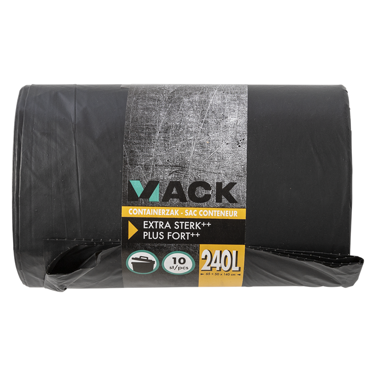 Afbeelding laden in galerijviewer, 1054871 - containerzak 240 liter zwart ldpe, 10 st per rol | 10 stuks
