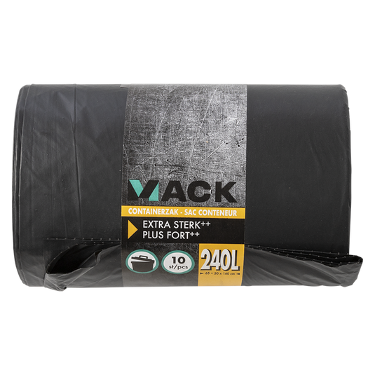 1054871 - containerzak 240 liter zwart ldpe, 10 st per rol | 10 stuks