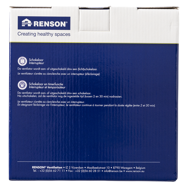 Afbeelding laden in galerijviewer, Renson 1006452 - afsluitbare ventilator met timer 7222t wit ø 125 | 2 stuks
