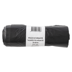 1070342 - afvalzak met trekband 30l 25st | 15 stuks