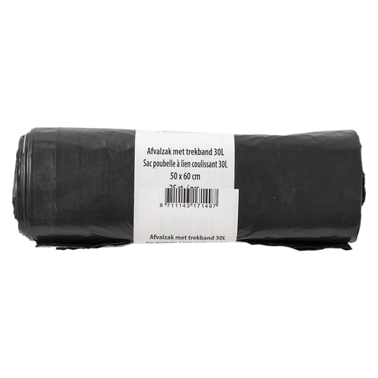 1070342 - afvalzak met trekband 30l 25st | 15 stuks