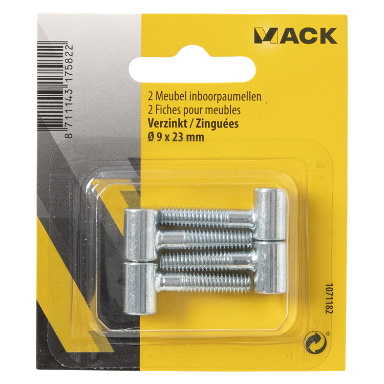 Chargez l'image dans la visionneuse de la galerie, Mack 1071182 - 2 meubel inboorpaumellen verzinkt ø 9 x 23 mm | 5 stuks
