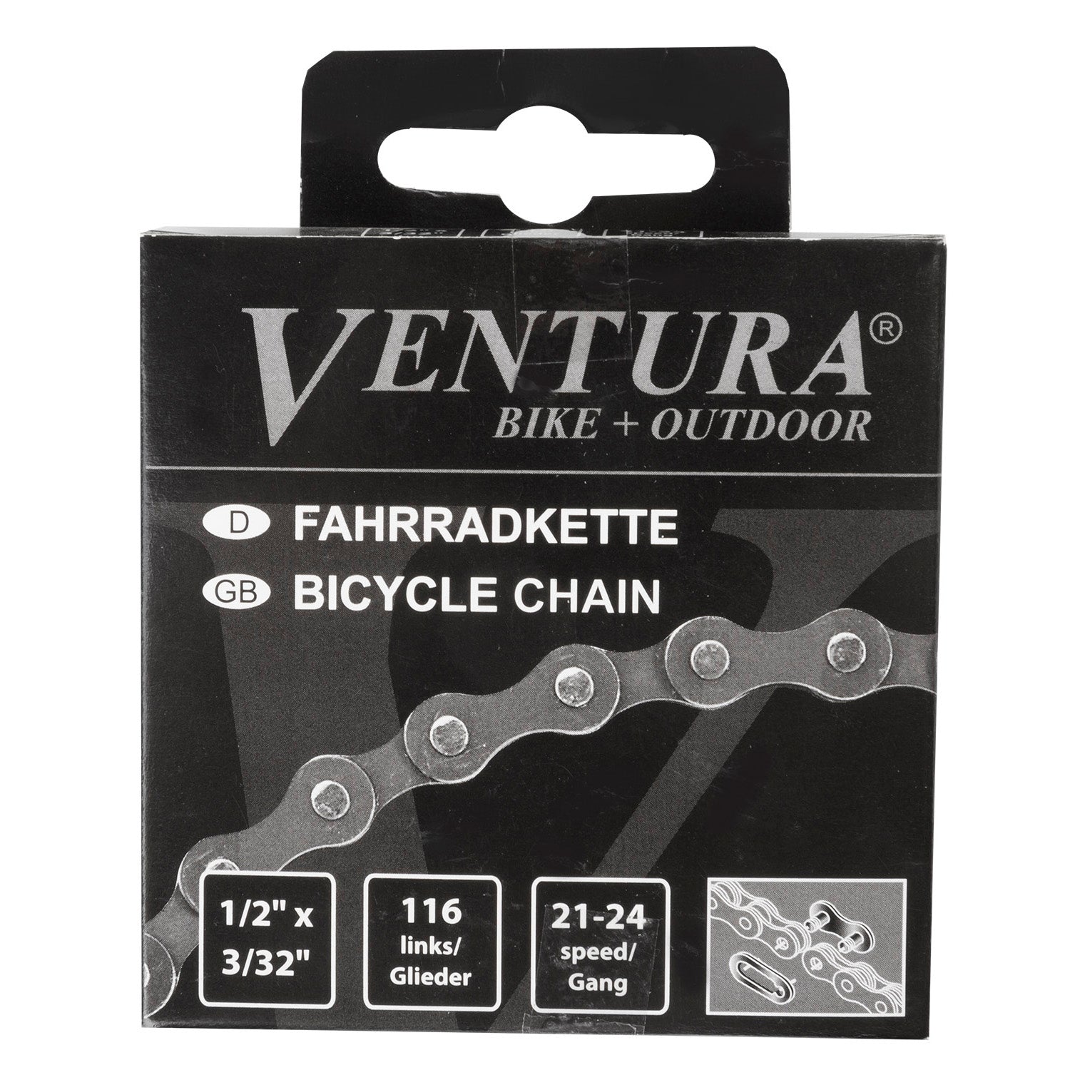 Ketting 8 speed Ventura 1 2 x 3 32 116 schakels - inclusief sluitschakel