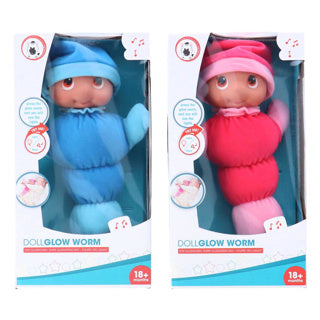 Afbeelding laden in galerijviewer, My beautiful dolls room pop gloeiworm 28 cm met licht en geluid 2 assorti | 2 stuks
