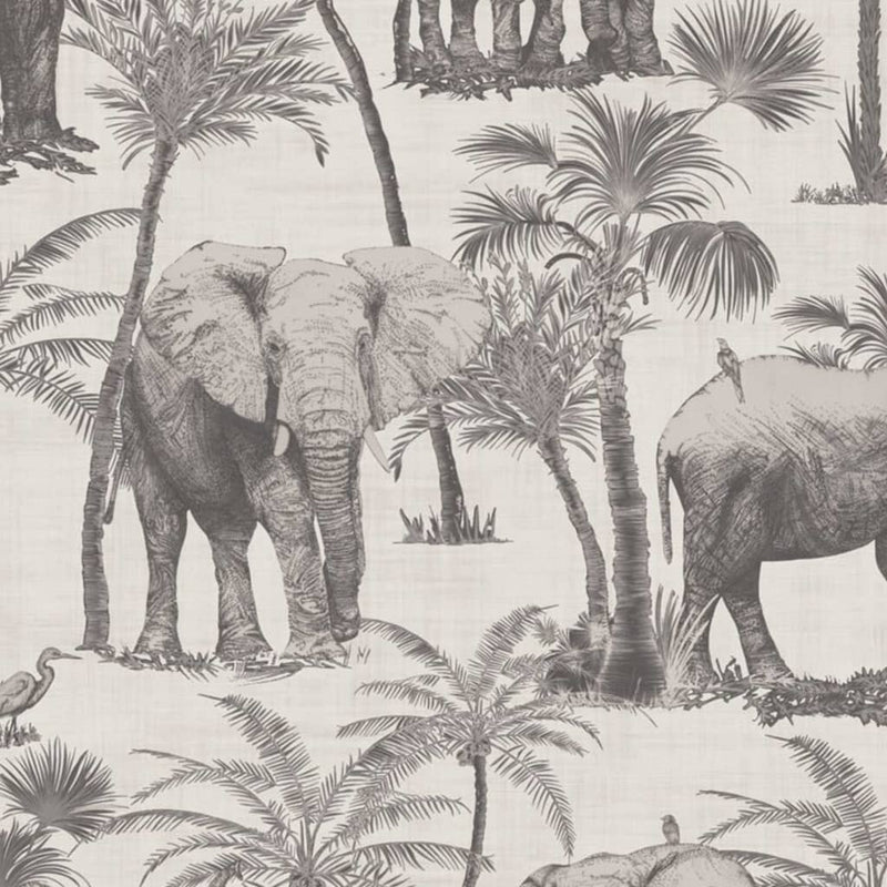 Load image into Gallery viewer, DUTCH WALLCOVERINGS DUTCH WALLCOVERINGS Behang Elephant Grove houtskoolkleurig
