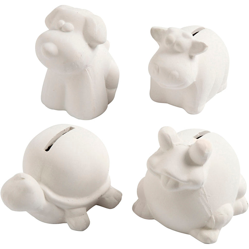 Load image into Gallery viewer, Https: www.cchobby.nl dierenspaarpot-h-7-10-cm-wit-4-stuk-1-doos

