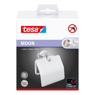 Tesa 1073542 - moon toiletrolhouder met deksel stainless steel | 1 stuks